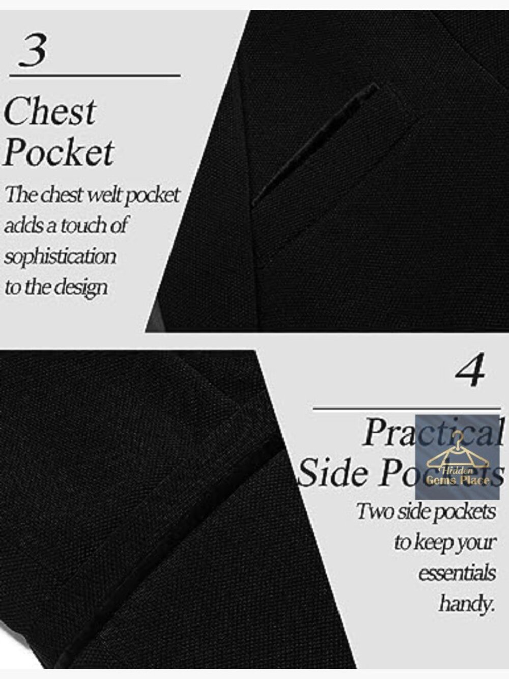 Men's Slim Fit Blazer Notched Lapel One Button Sport Coat Jacket - Picture 5 of 7